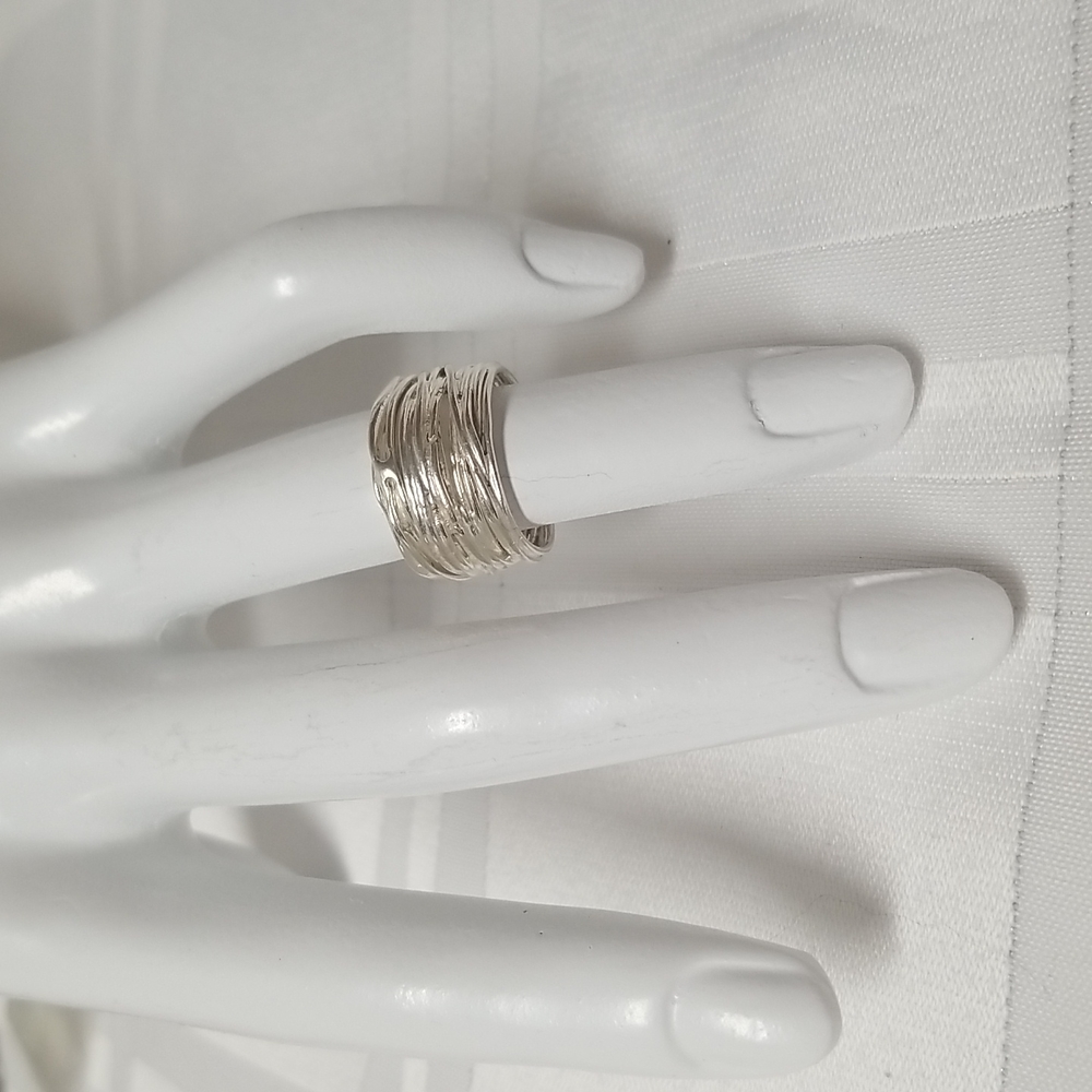 RING, 925 Sterling Silver Sz 5 wide band ring, 11.53 mm wide EUC